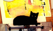 Heckel at the easel. Heckel at the easel.